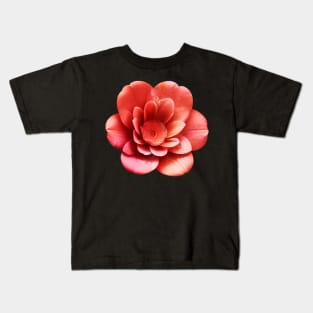 Red Orange Flower subtle texture Kids T-Shirt